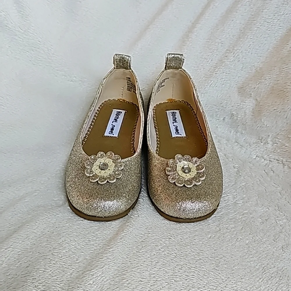 RACHEL SHOES | Toddler Girl's Glitter Gold Sparkle Formal Shoes